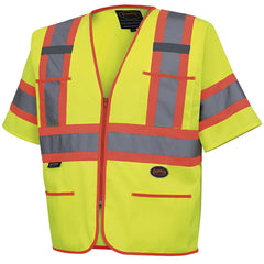 Pioneer V1023560U-XL Hi Vis Tricot Sleeved Safety Vest Yellow Green X-Large