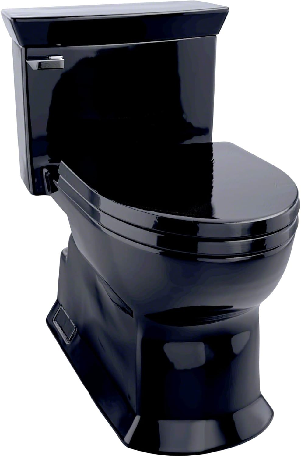 Toto MS964214CEF#51 Eco Soiree One Piece Elongated 1.28 GPF ADA Toilet with Chrome Plated Sanagloss, Ebony