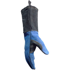 Caiman 1506 Premium Split Cowhide MIG/Stick Welding Gloves, 14 inches, Large, Blue