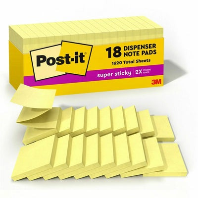 3M 3M MMMR33018SSANCP Post-it Super Sticky Dispenser Notes 3 inches x 3 inches (18 pads) R33018SSANCP