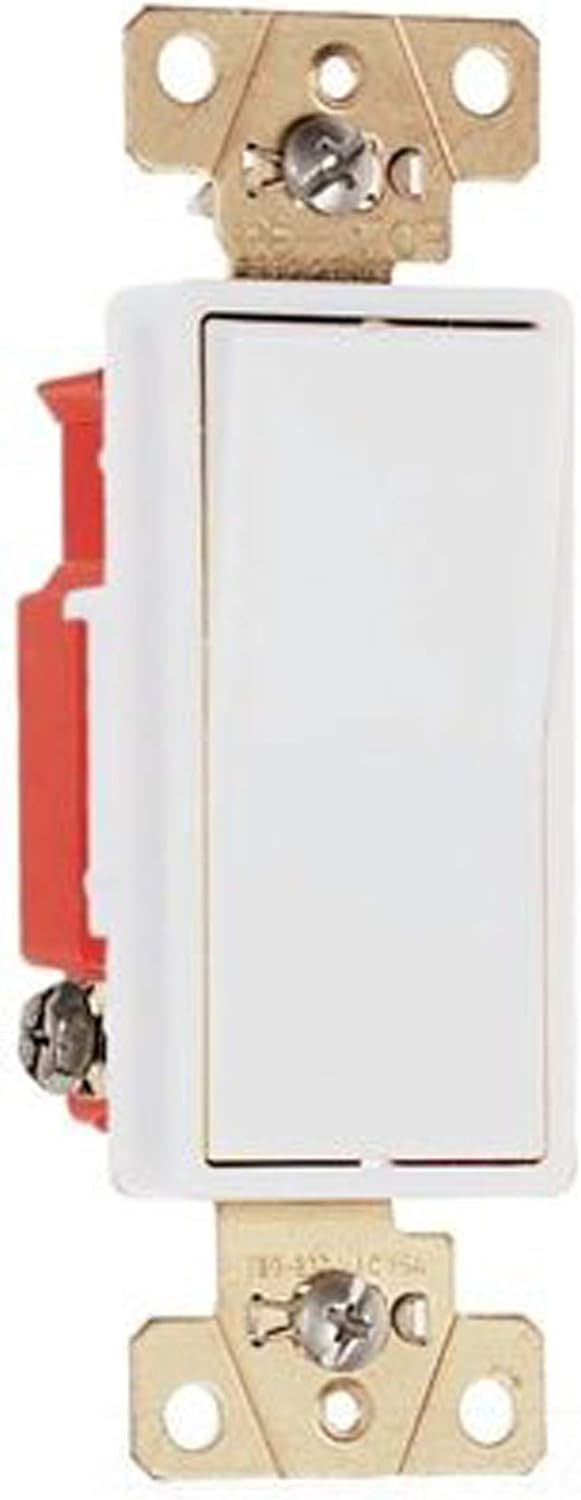 Pass & Seymour 2621-W 120/277 Volt AC 15 Amp 1-Pole Specification Construction Grade Decorator Switch White