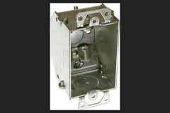 Raco 471 3 In. X 2 In. Switch Box, Gangable, 2-1/4 Deep, One 1/2 KO & NMSC Clamps, Plaster Ears