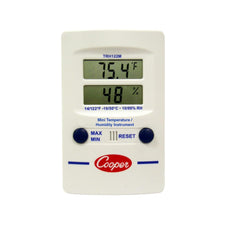 Cooper-Atkins TRH122M-0-8 Digital Mini Temperature Humidity Dual-Display Wall Thermometer 14 to 122 Degrees Fahrenheit