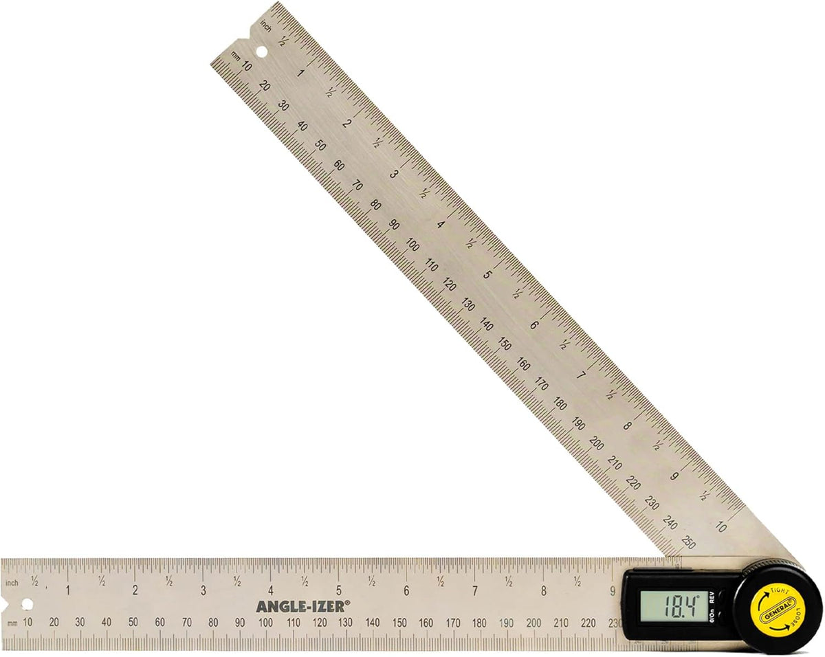 General Tools 823 Digital Angle Finder Ruler - 10-Inch Stainless Steel Measurement Tool