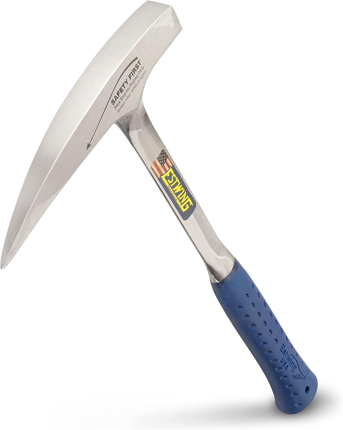 Estwing E3-23LP Rock Pick 22 oz Geological Hammer with Pointed Tip and Shock Reduction Grip