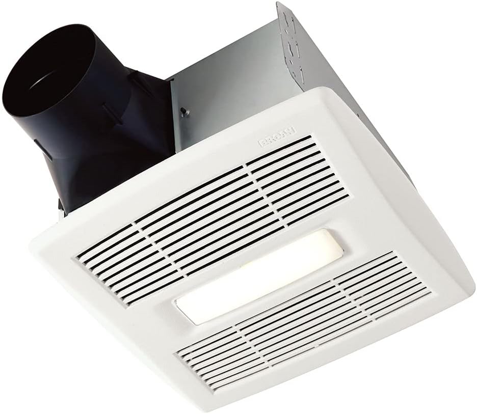 Broan-NuTone AE80BL InVent Single-Speed Ventilation Fan with LED Light 80 CFM 1.5 Sones White