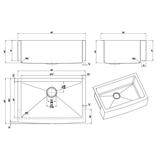 DAKOTA Dakota Plumbing Products DSM-A3020CP Kitchen Sink Copper