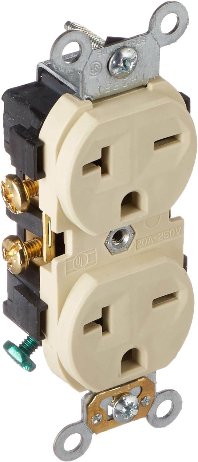 Leviton 5822-I Straight Blade Single Receptacle 250 Vac 20 A