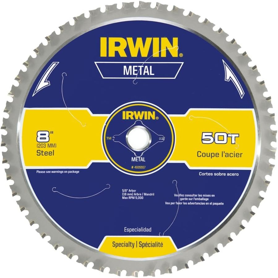 Irwin 4935557 8-Inch Metal-Cutting Circular Saw Blade 50-Tooth