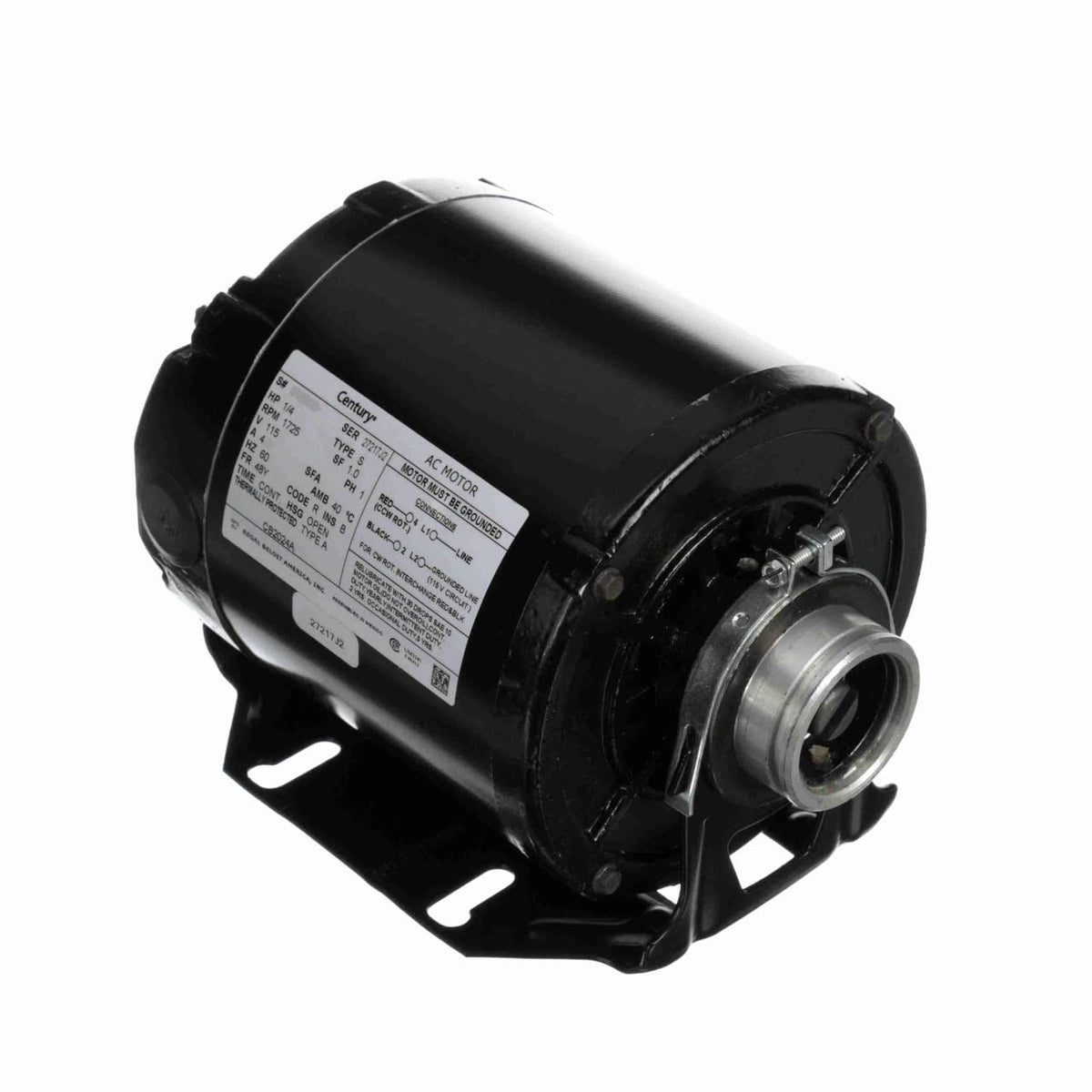 Century CB2024AD Carbonator Pump Motor 1/4 HP 115/230V 1725 RPM