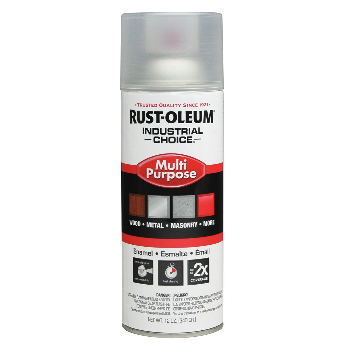 Rust-Oleum 1610830 Industrial Choice 1600 System Enamel Aerosol 12 oz Crystal Clear