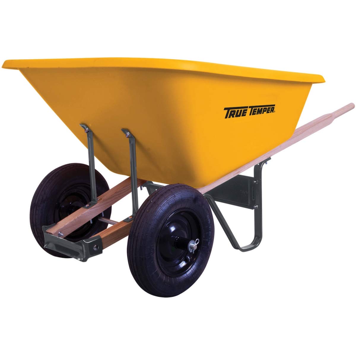 True Temper RP810 Dual-Wheel Poly Wheelbarrow, 8 Cubic Foot