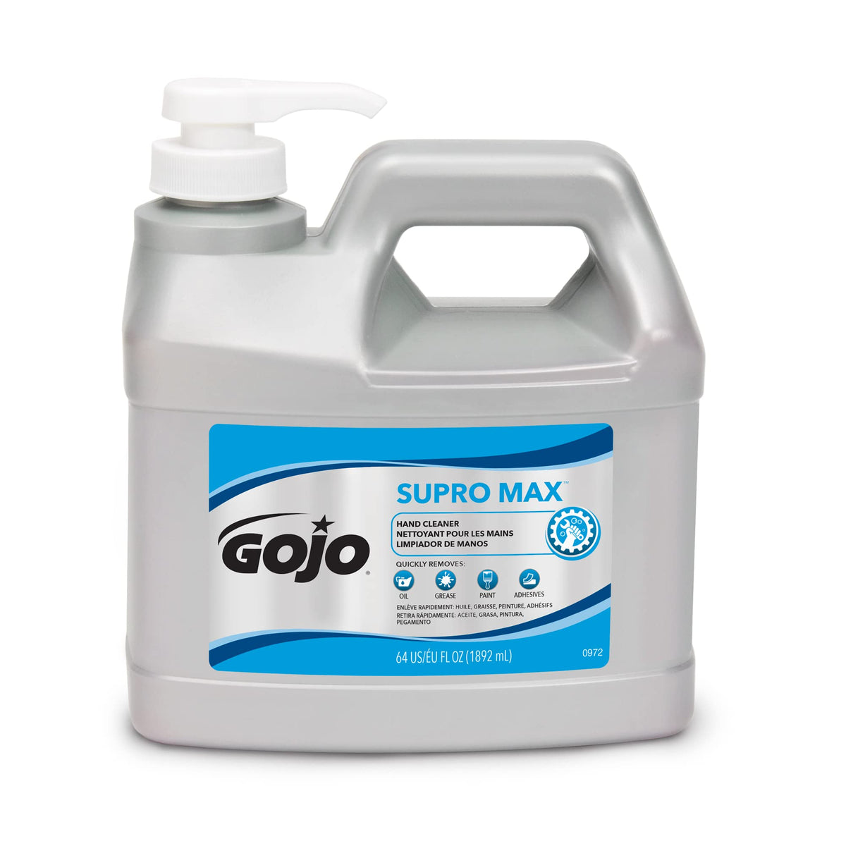 Gojo 0972-04 SUPRO MAX Hand Cleaner 1/2 Gallon Pump Bottle