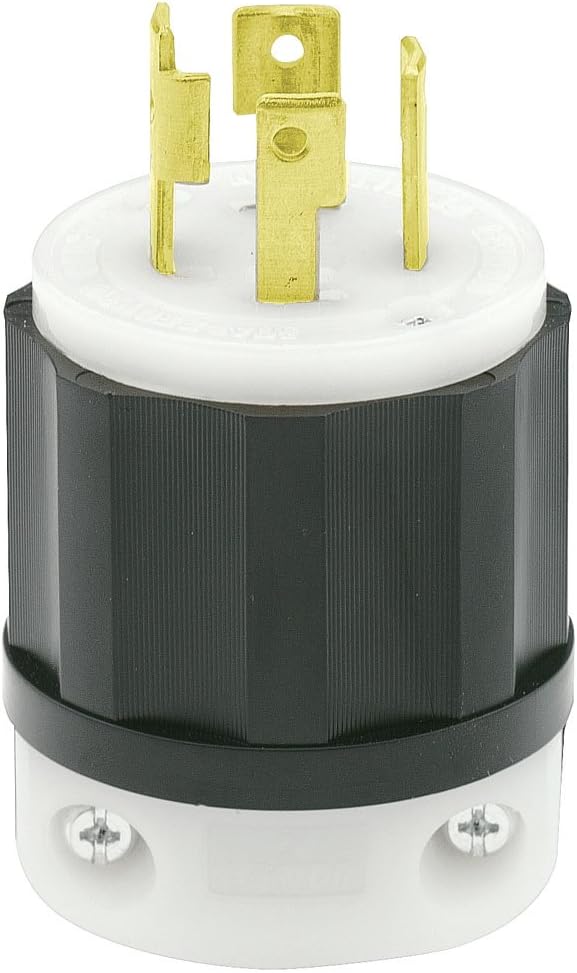 Leviton 2721 30 Amp 250 Volt 3-Phase NEMA L15-30P Locking Plug Industrial Grade Grounding