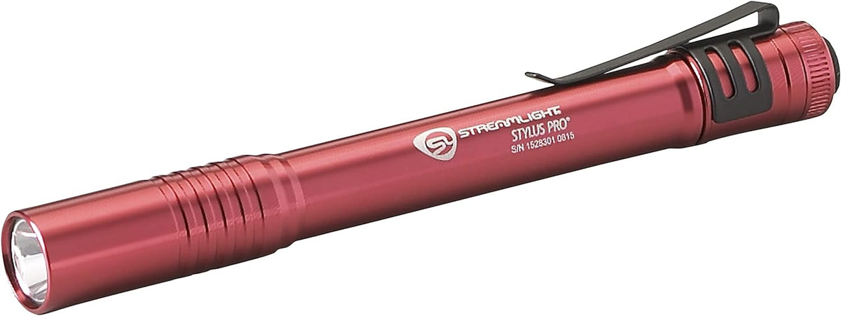 Streamlight 66120 Stylus Pro 100-Lumen Penlight with 2 AAA Alkaline Batteries, Red