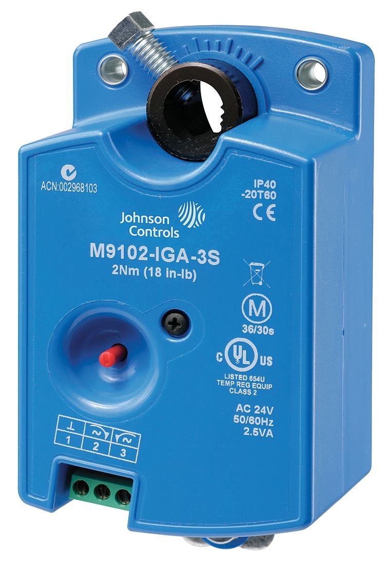 Johnson Controls M9102-IGA-3S Electric Damper Actuator Non-Spring Return 18 Torque 24VAC