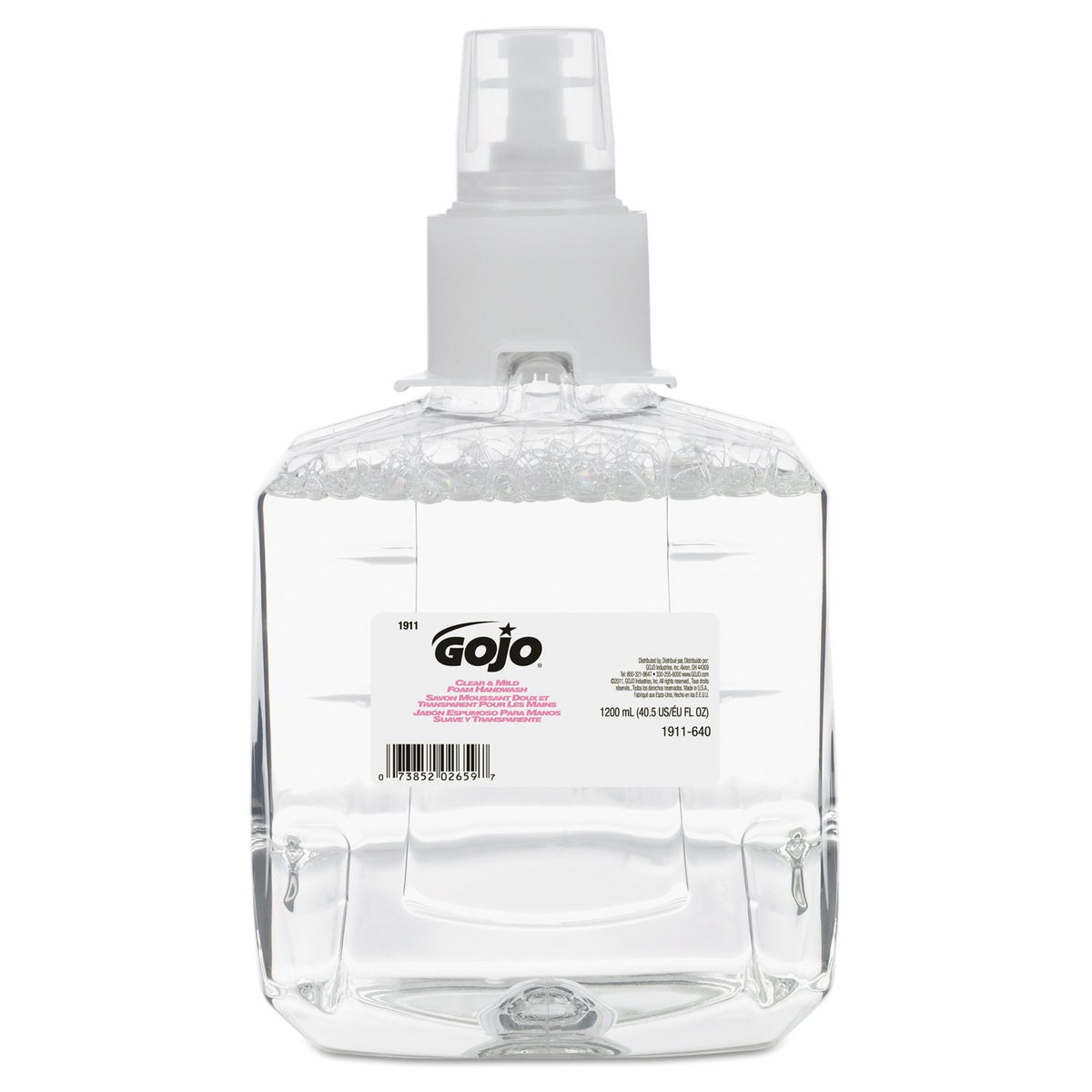 Gojo 1911-02 Clear & Mild Foam Handwash Refill 40.5 Fl Oz (Pack of 2)