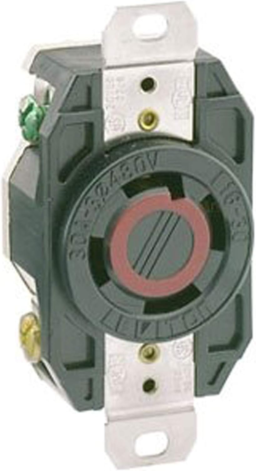 Leviton 2730 30 Amp, 480 Volt- 3PY, Flush Mounting Locking Receptacle, Industrial Grade, Grounding, V-0-MAX