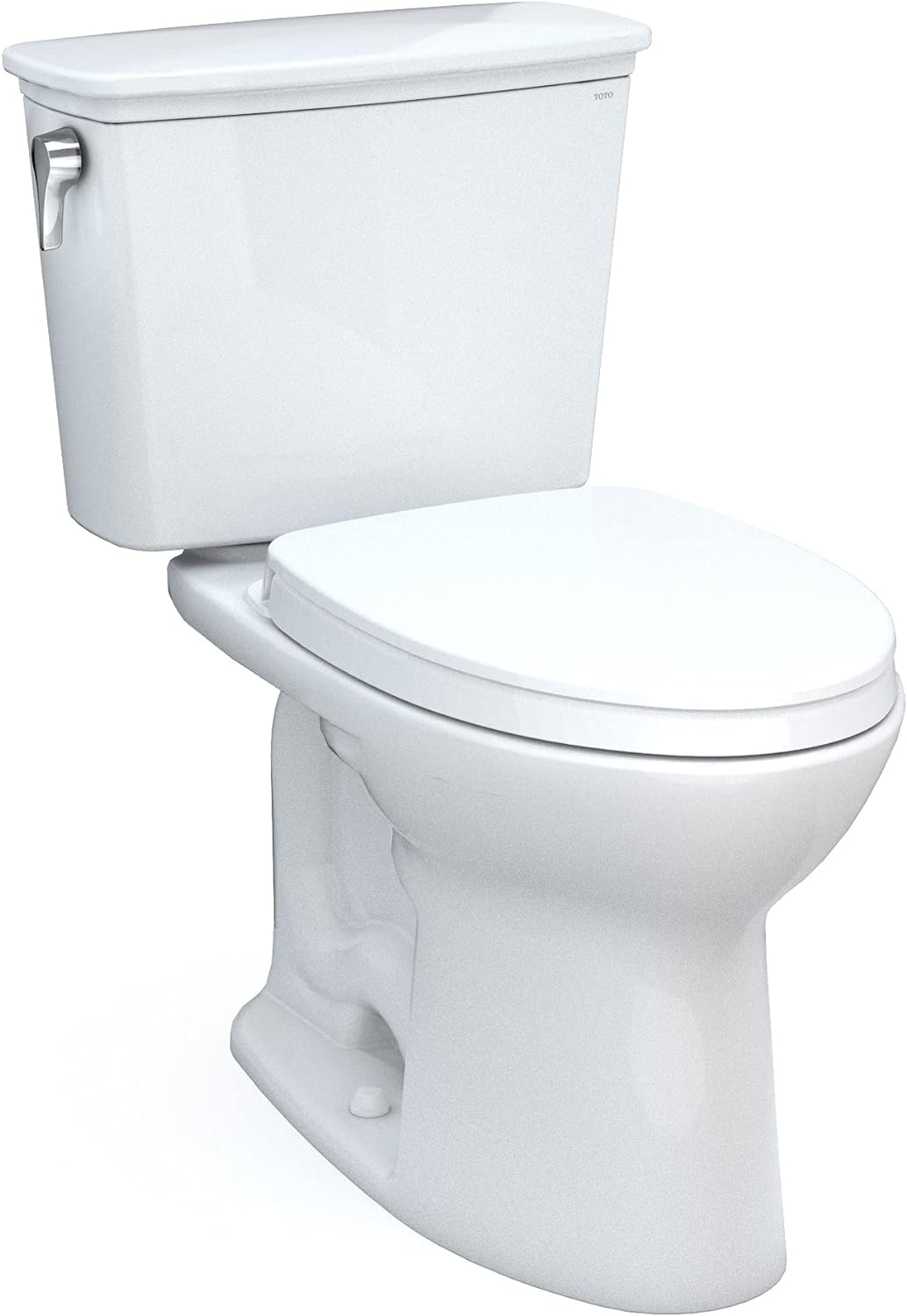 TOTO MS786124CEFG#01 Drake Transitional Two-Piece Elongated 1.28 GPF Universal Height Tornado Flush Toilet with CeFiONtect and SoftClose Seat Cotton White