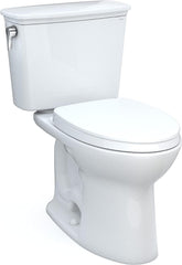 TOTO MS786124CEFG.10#01 Drake Two-Piece Elongated 1.28 GPF Universal Height Tornado Flush Toilet with SoftClose Seat