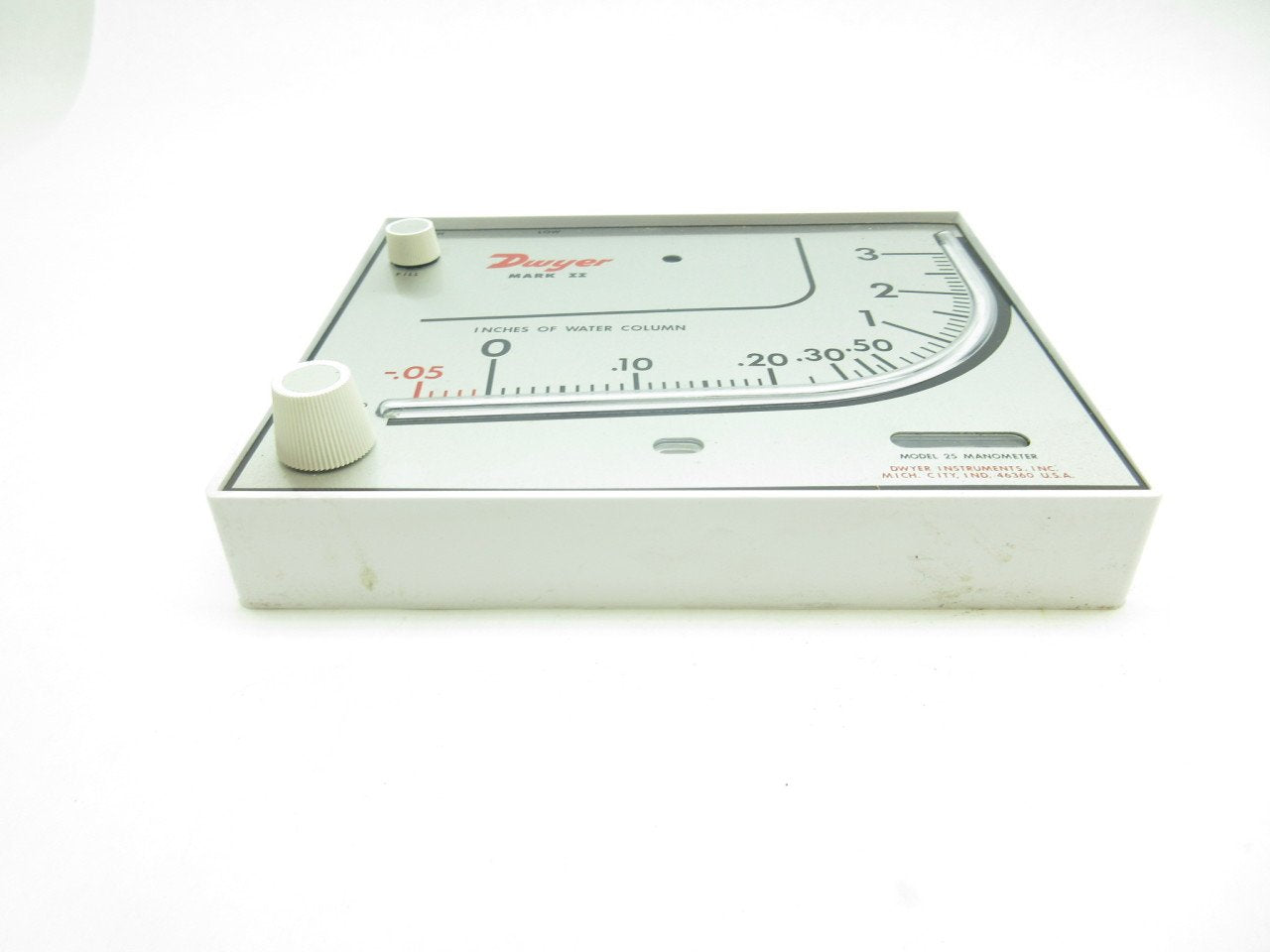 Dwyer Mark II-25 Molded Plastic Manometer 0/3WC