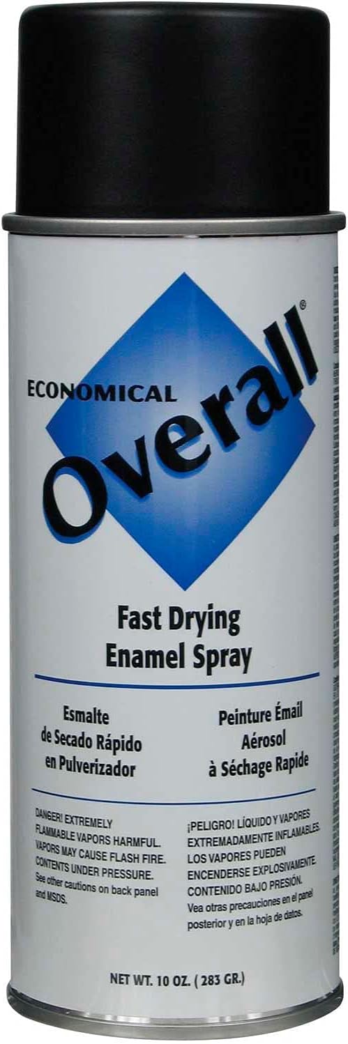 Rust-Oleum V2404830 Overall Economical Fast Drying Enamel Aerosols 10-Oz Flat Black Overall Industrial (Set of 6)