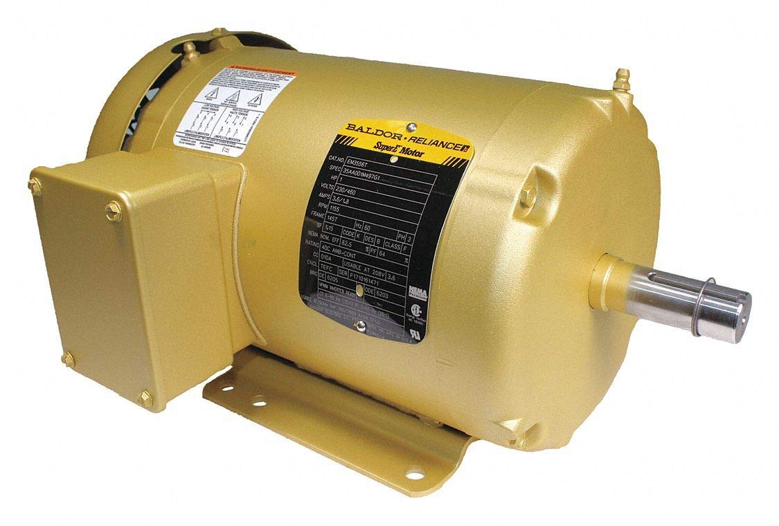 Baldor Electric EM3556T General Purpose Motor 1 HP 3-Phase 1155 RPM 208-230/460 Voltage