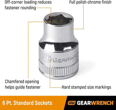 Gearwrench 80314D 47 Pc. 1/4 Drive 6 Pt. Socket Set Standard & Deep SAE/Metric