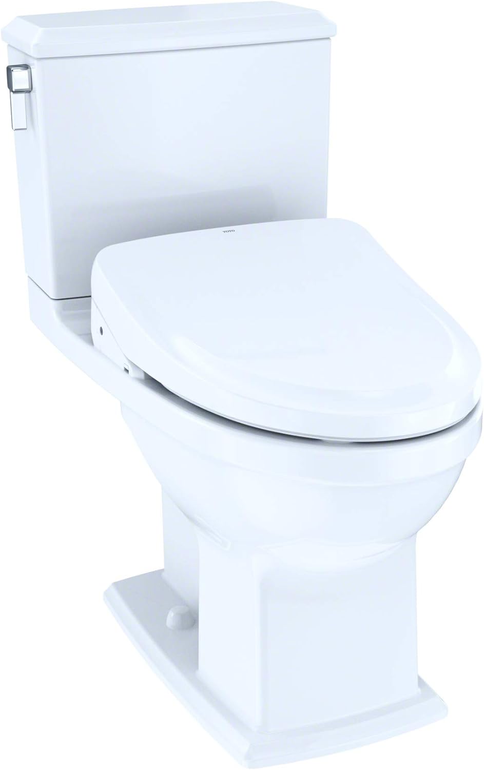 TOTO MW4943044CEMFGA01 WASHLET+ Connelly Two-Piece Elongated Dual Flush 1.28 and 0.9 GPF Toilet and WASHLET S500e Bidet Seat with Auto Flush Cotton White