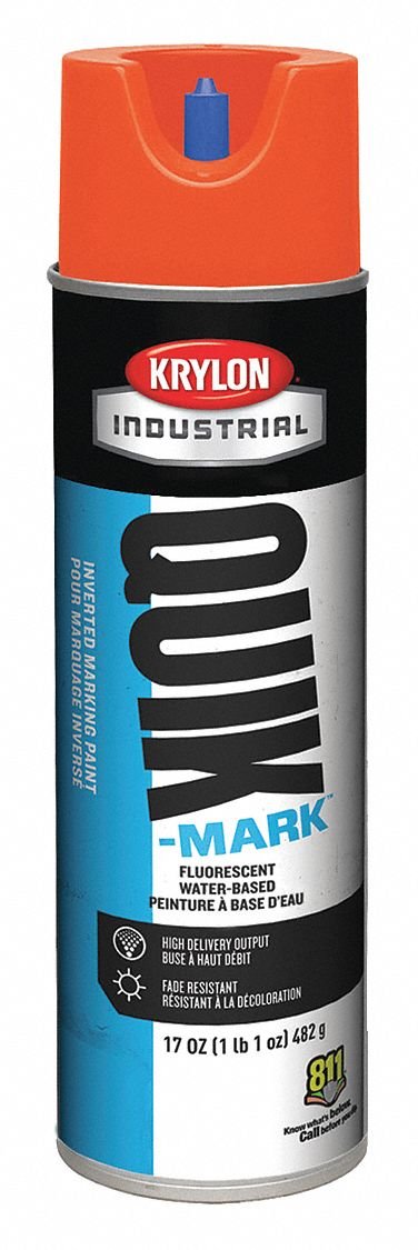 Krylon A03650004 Quik-Mark Fluorescent Inverted Marking Paint 17 oz Red/Orange