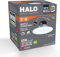 HALO LT56079FS1EWHR 5/6 in. LED Retrofit Module with Baffle Trim Selectable 5CCT 750-Lumens