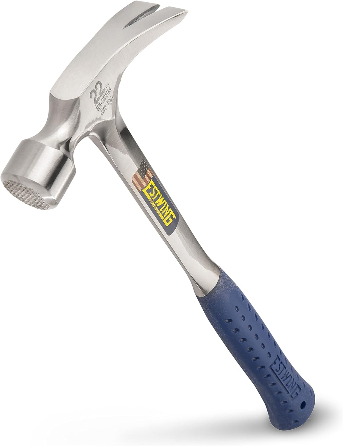 Estwing E3-22SM Framing Hammer 22 oz Long Handle Milled Face Shock Reduction Grip