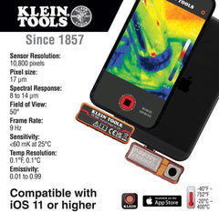 Klein Tools TI222 Thermal Imager for iOS Devices, 10,800 Pixels