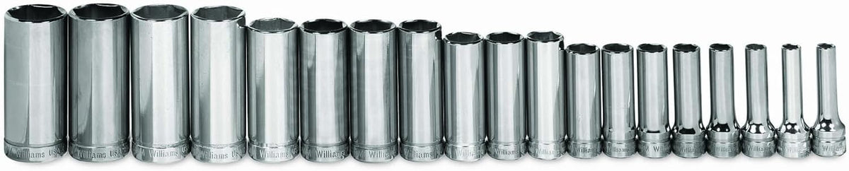 Williams MSBD-19HRC 3/8 Drive Metric Deep Socket Set