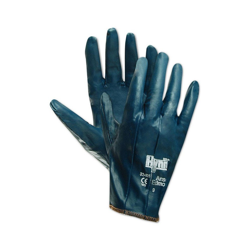 Ansell 103575 Hynit Nitrile-Impregnated Gloves, Size 10, Blue