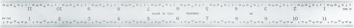 General Tools CF1264 Ultra Test Flex Steel Rule 12 Inch Rigid 4R Grad