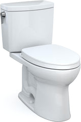 Toto MS454124CUFG#01 Drake II 1 GPF Two Piece Elongated Toilet with Left Hand Lever - Seat Included Cotton