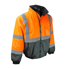 Radians SJ110B-3ZOS-5X Class 3 Two-in-One High Visibility Bomber Safety Jacket 5X-Large Hi-Viz Orange