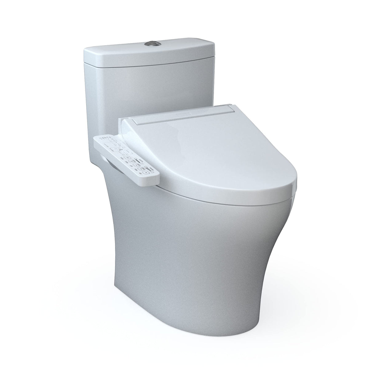 TOTO MW6463074CEMFGN#01 WASHLET+ Aquia IV One-Piece Elongated Dual Flush 1.28 and 0.9 GPF Toilet and WASHLET C2 Bidet Seat, Cotton White