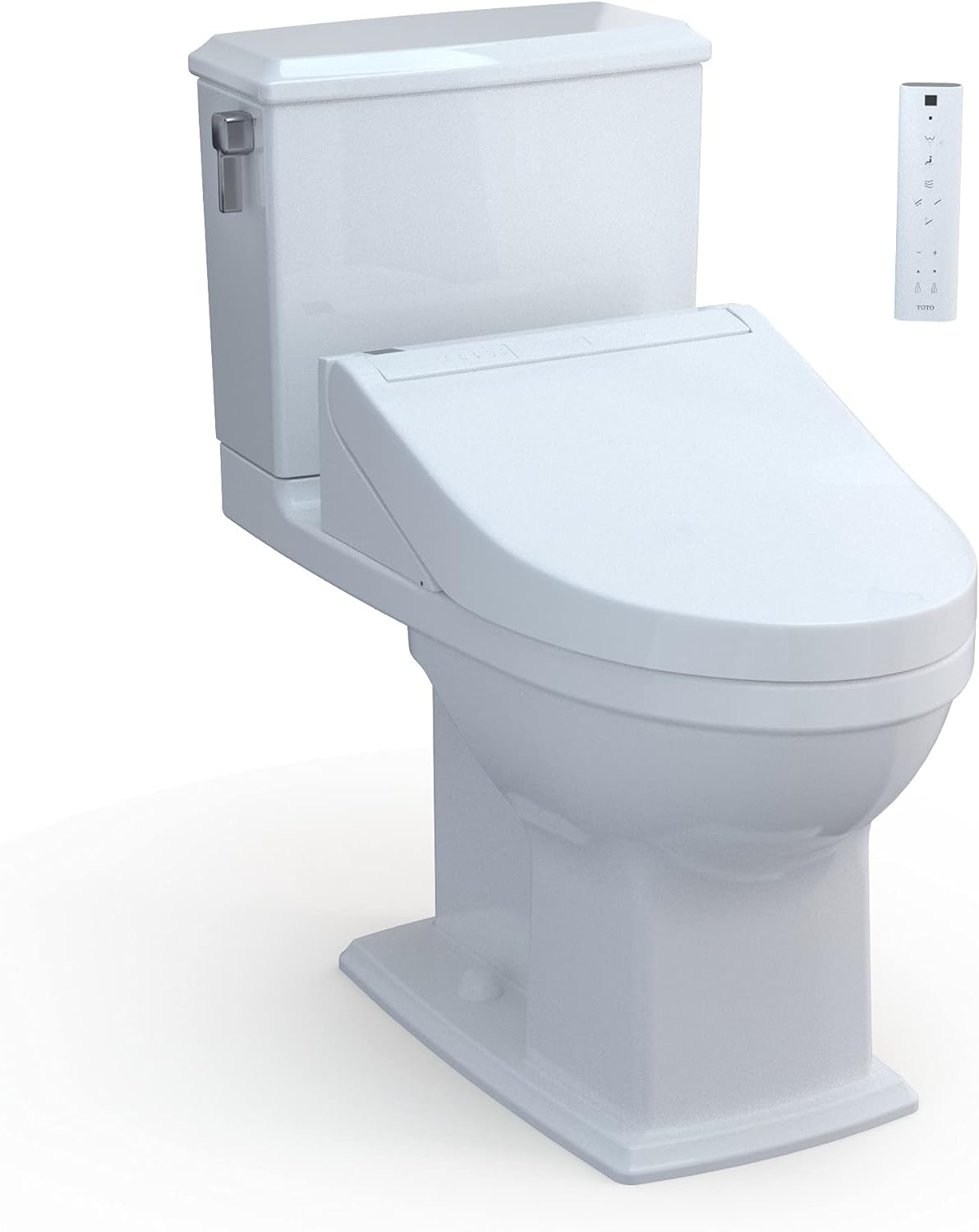 Toto MW4943084CEMFG#01 Washlet+ Connelly Two-Piece Elongated Dual Flush 1.28 and 0.9 GPF Toilet and Washlet C5 Bidet Seat Cotton White