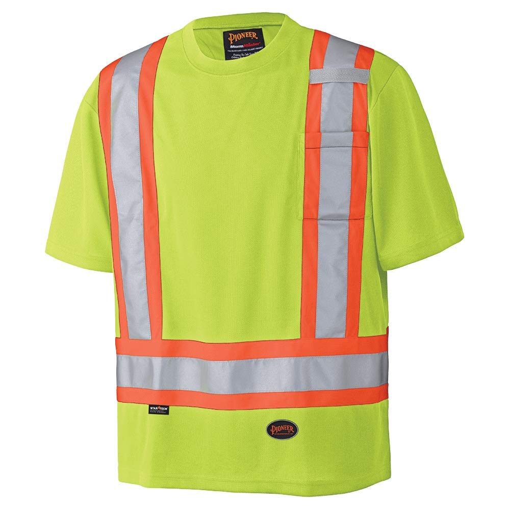 Pioneer V1051160U-L Safety Shirt Hi-Vis Yellow/Green Large