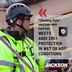 Jackson Safety 20927 CH-400V Climbing Style Vented Hard Hat Black 6 pt Rapid Dial