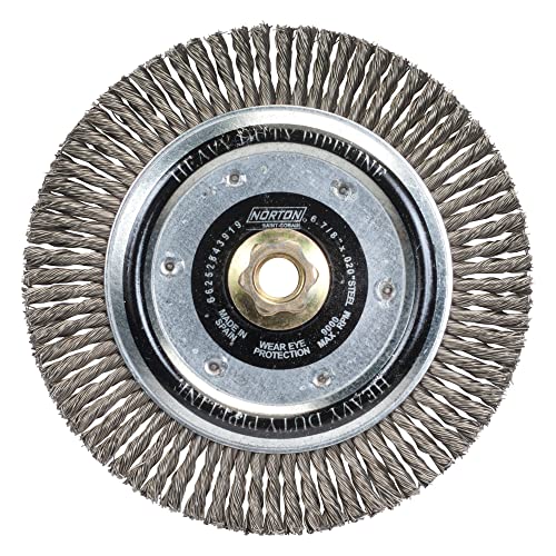 Norton 66252843919 Wire Wheel Brush Carbon Steel 9000 RPM 6-7/8 in x 3/16 in x .020 in