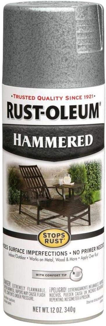 Rust-Oleum 7213830 Stops Rust Hammered Spray Paint 12 Oz Silver