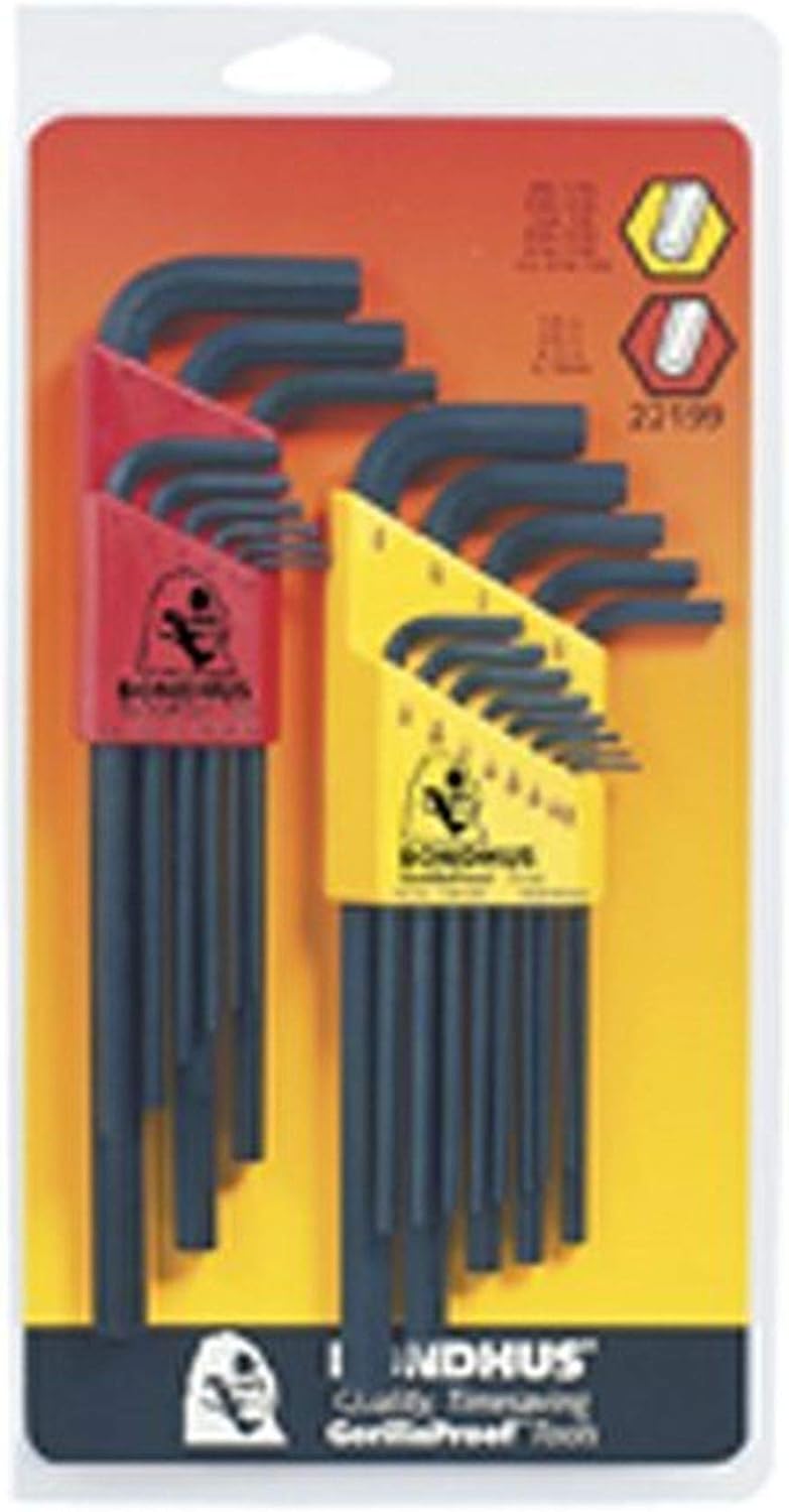 Bondhus 22199 Hex L-Wrench Set Inch/Metric Double Pack