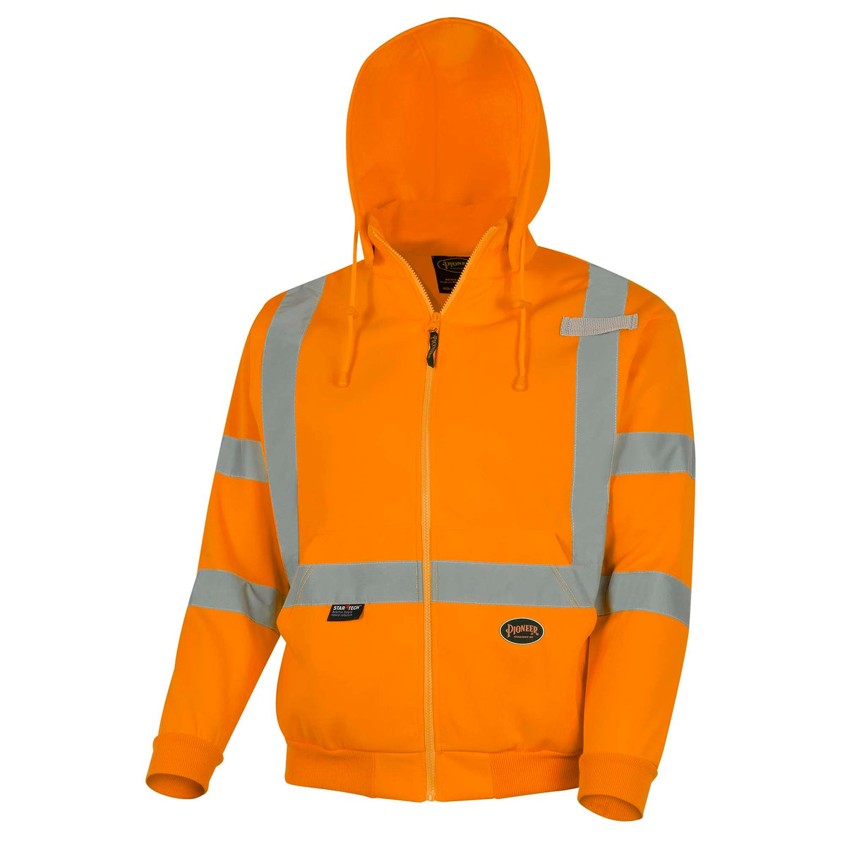 Pioneer V1060351U-3XL High Visibility Safety Hoodie Reflective Sweatshirt Jacket 3X-Large Orange