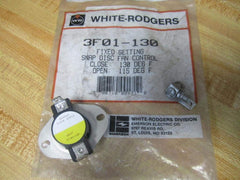 White-Rodgers 3F01-130 Snap Disc Fan Control 130F Cut-In / 115F Cut-Out