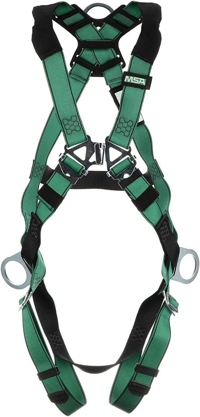 MSA 10197231 V-Form Full Body Harness Extra Large Back Hip D-Rings Qwik Fit Straps