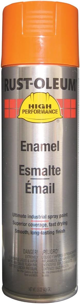 Rust-Oleum V2155838 High Performance V2100 Rust Preventive Enamel Aerosol 20oz Can Safety Orange 6-Pack