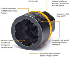 Gearwrench 84784 28 Pc. 1/4 & 3/8 Drive Bolt Biter Impact Extraction Socket Set